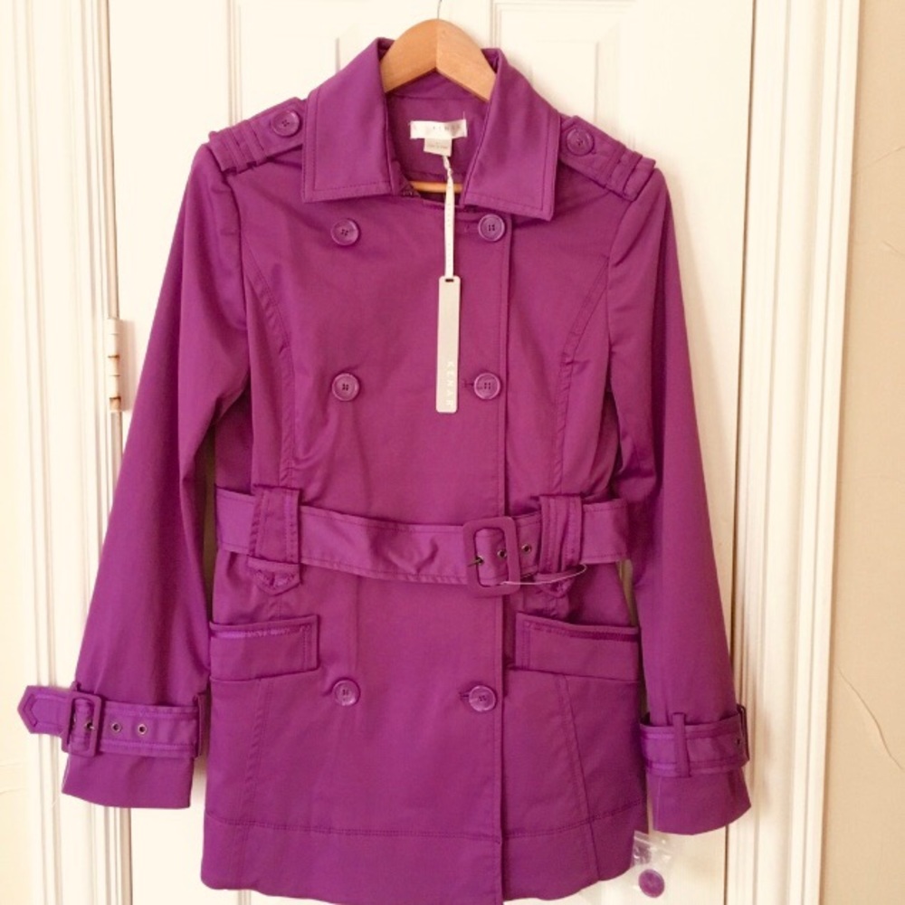 [Lg] Kenar trench coat in a deep lilac color